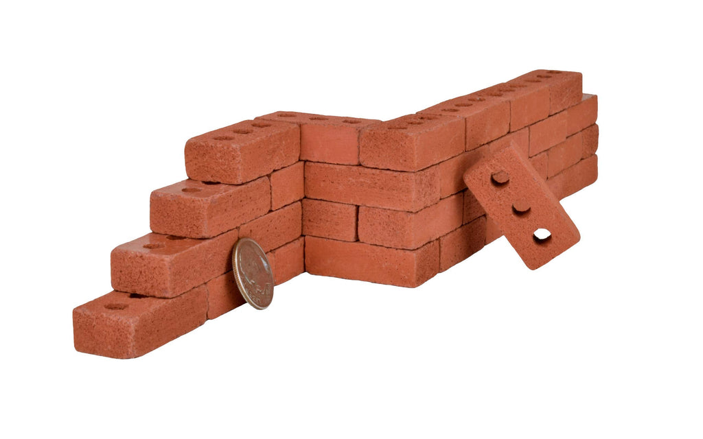 Mini Cement Red Bricks with Pallet – 1:6 Scale Real Concrete Bricks for Diorama, Dollhouse & Model Building