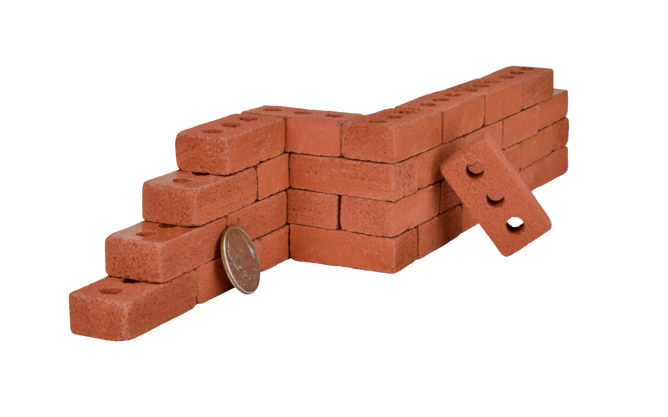 Mini Cement Red Bricks with Pallet – 1:6 Scale Real Concrete Bricks for Diorama, Dollhouse & Model Building
