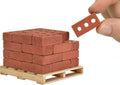 Mini Cement Red Bricks with Pallet – 1:6 Scale Real Concrete Bricks for Diorama, Dollhouse & Model Building