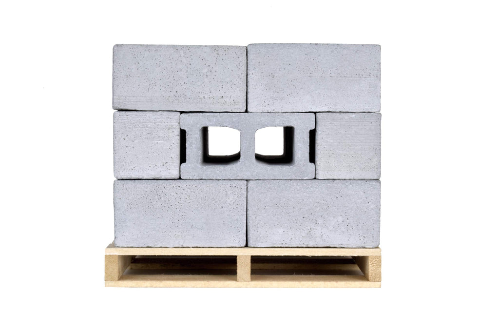 Mini Cement Cinder Blocks with Pallet – 1:12 Scale Real Concrete Blocks for Diorama, Dollhouse & Model Building