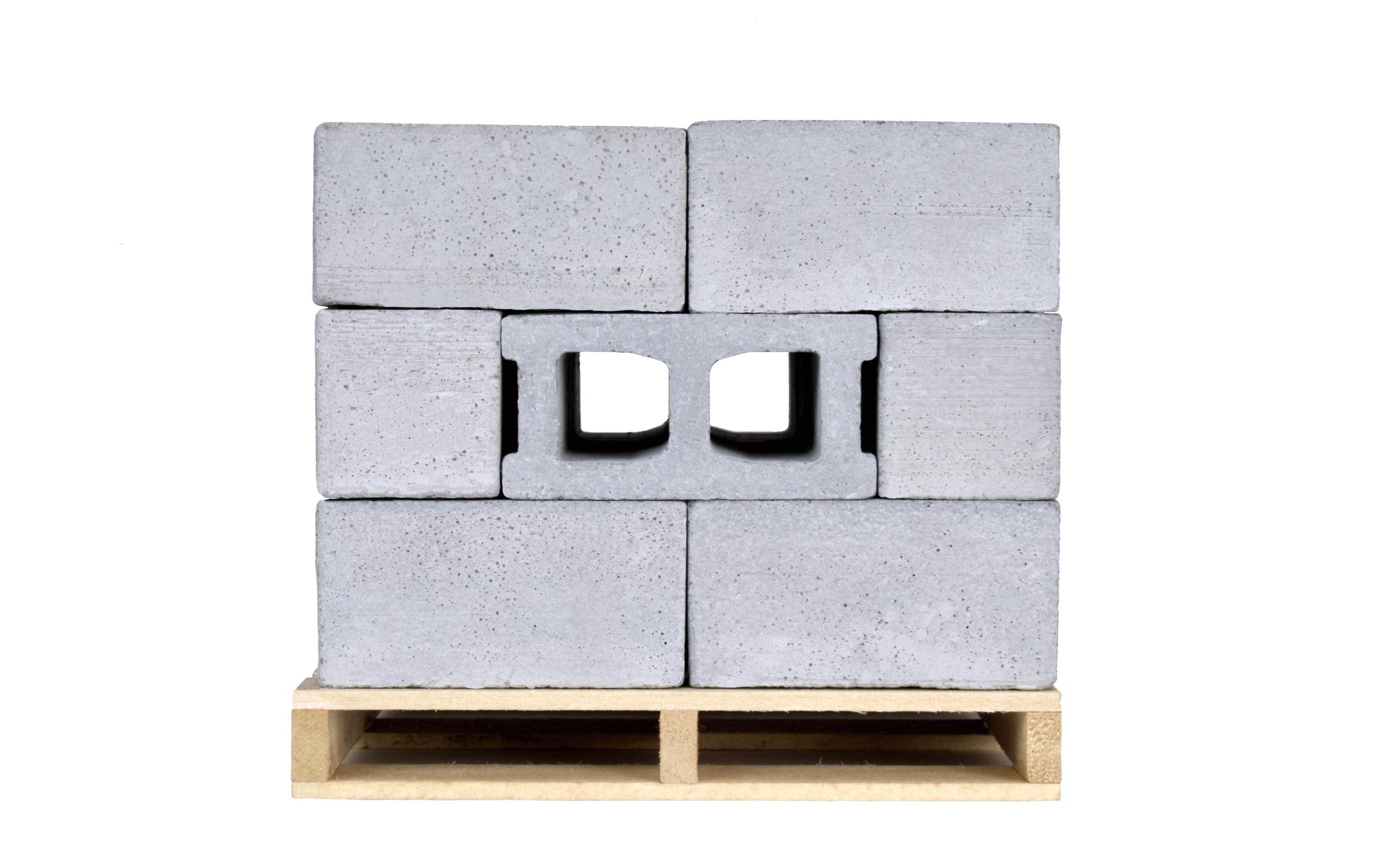 Mini Cement Cinder Blocks with Pallet – 1:12 Scale Real Concrete Blocks for Diorama, Dollhouse & Model Building