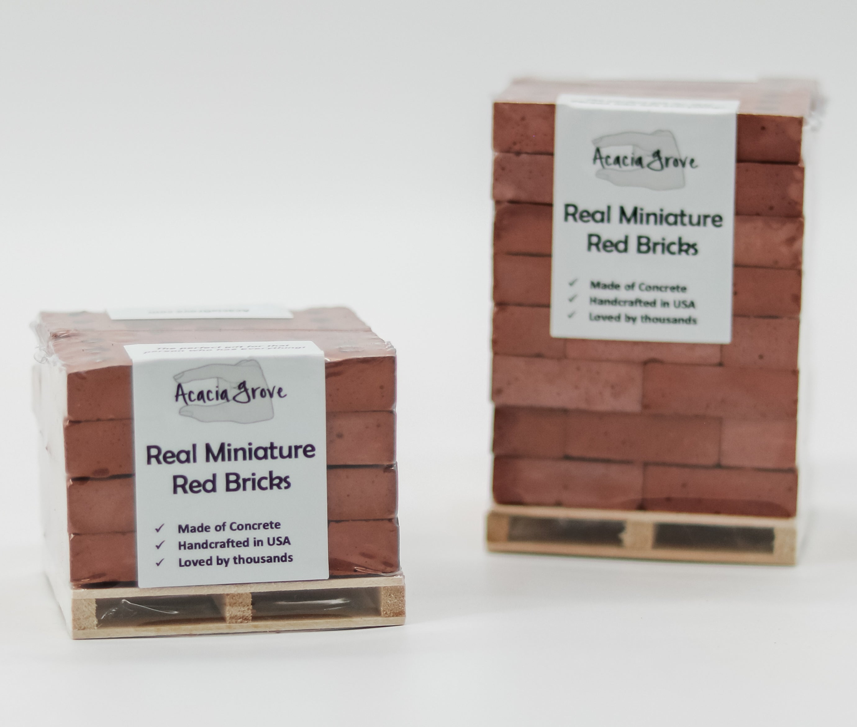 1:6 Scale Mini Cement Red Bricks with Wooden Pallet | Real Concrete