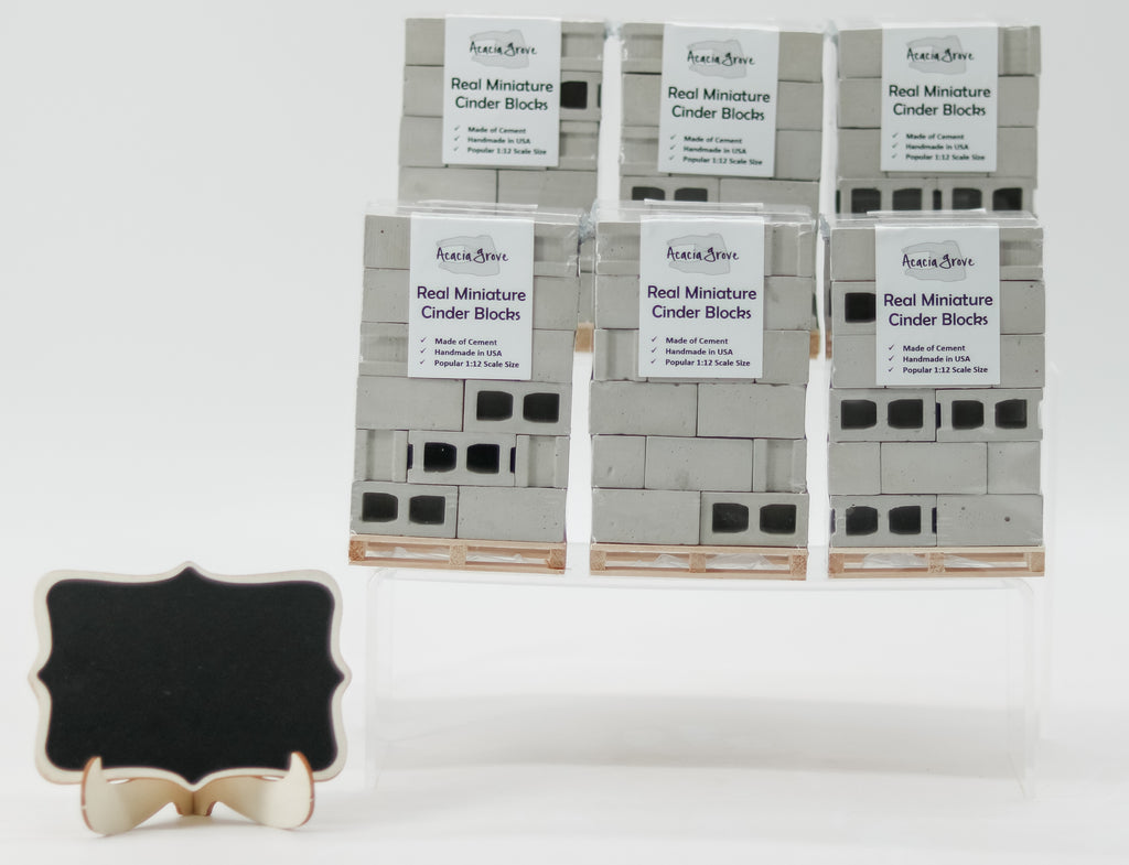 1:12 Scale Mini Cement Cinder Blocks with Wooden Pallet | Real Concrete