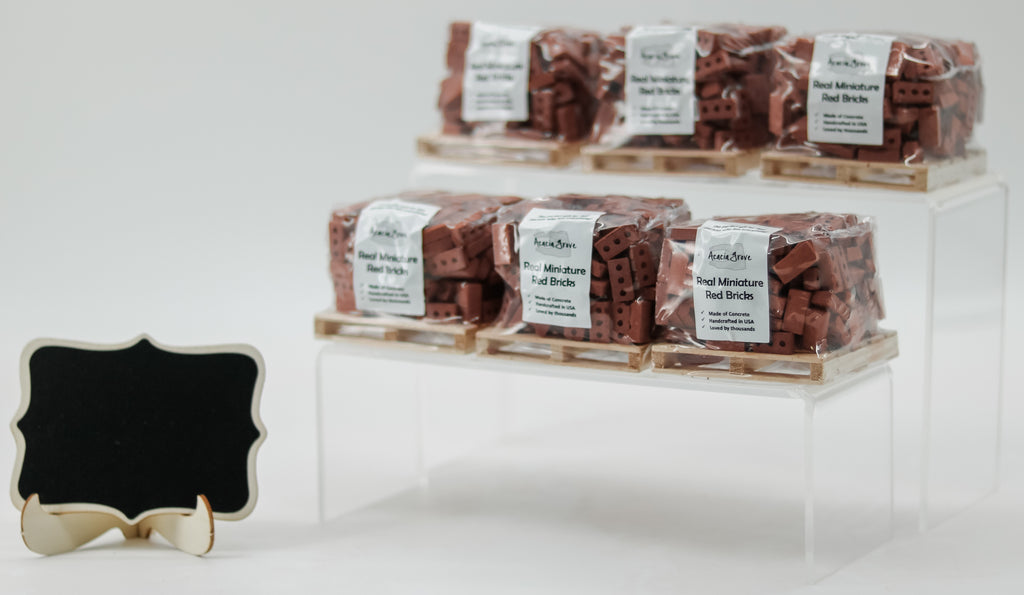 1:12 Scale Mini Cement Red Bricks with Wooden Pallet | Real Concrete | 200 Pack