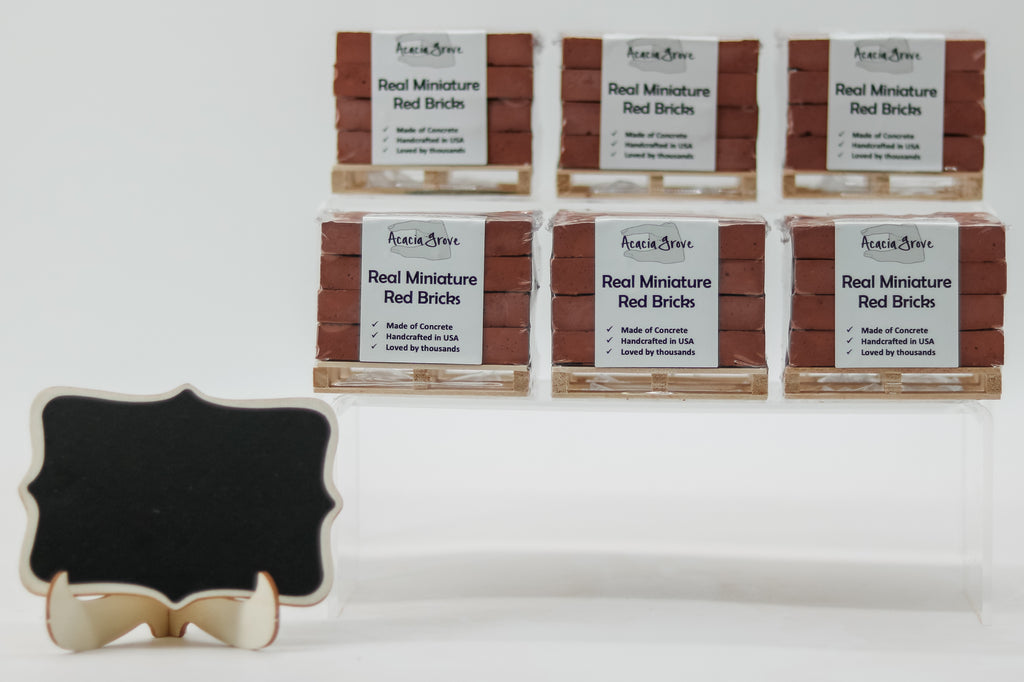 1:6 Scale Mini Cement Red Bricks with Wooden Pallet | Real Concrete