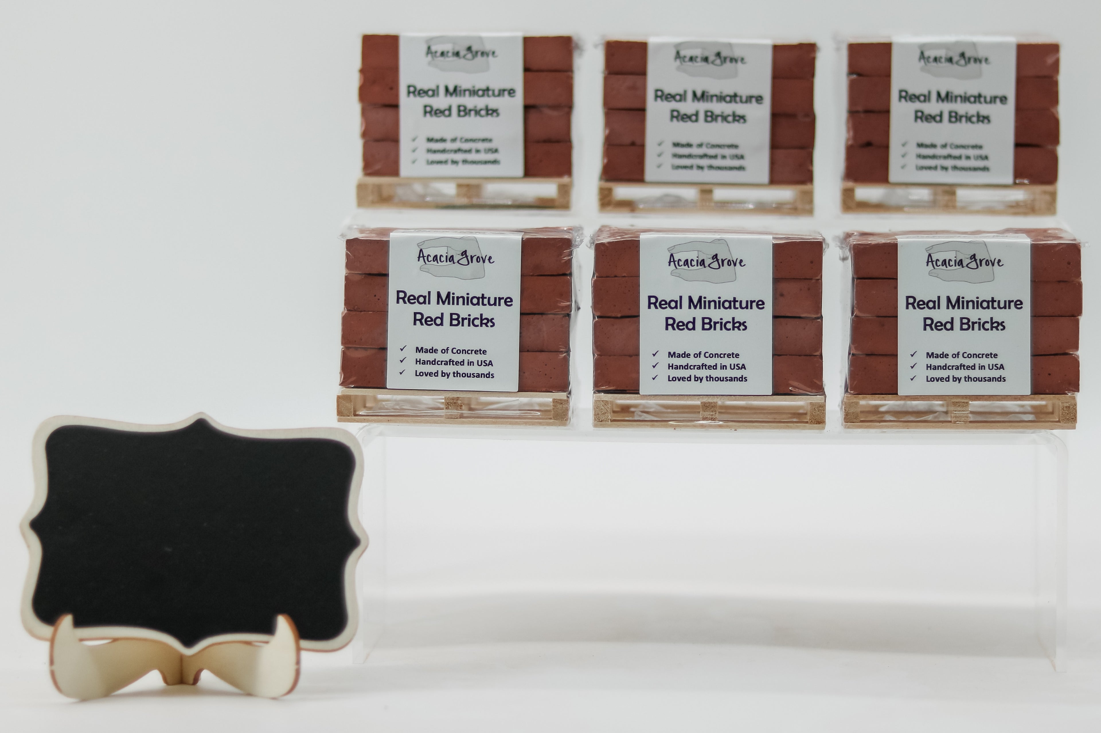 1:6 Scale Mini Cement Red Bricks with Wooden Pallet | Real Concrete