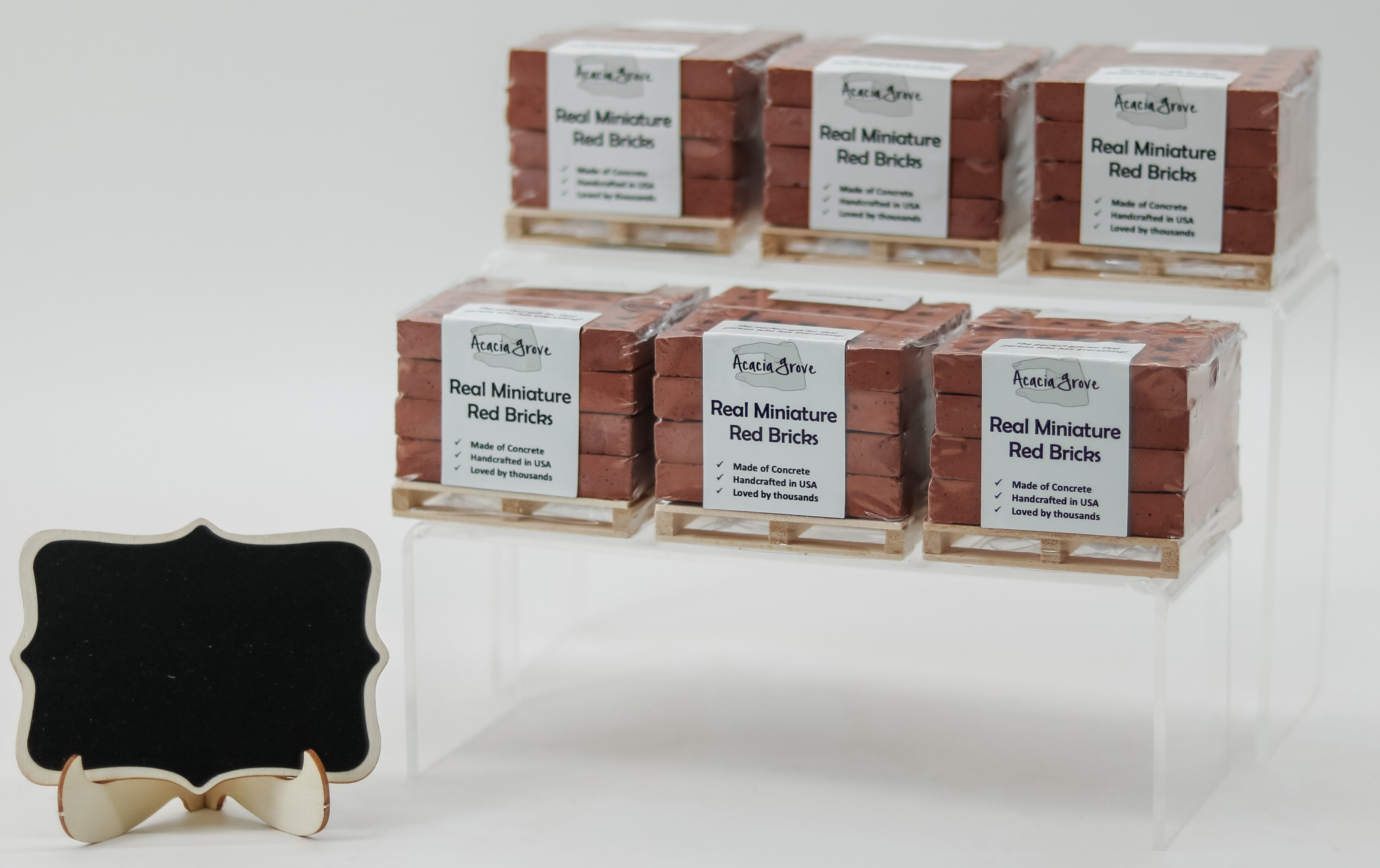 1:6 Scale Mini Cement Red Bricks with Wooden Pallet | Real Concrete