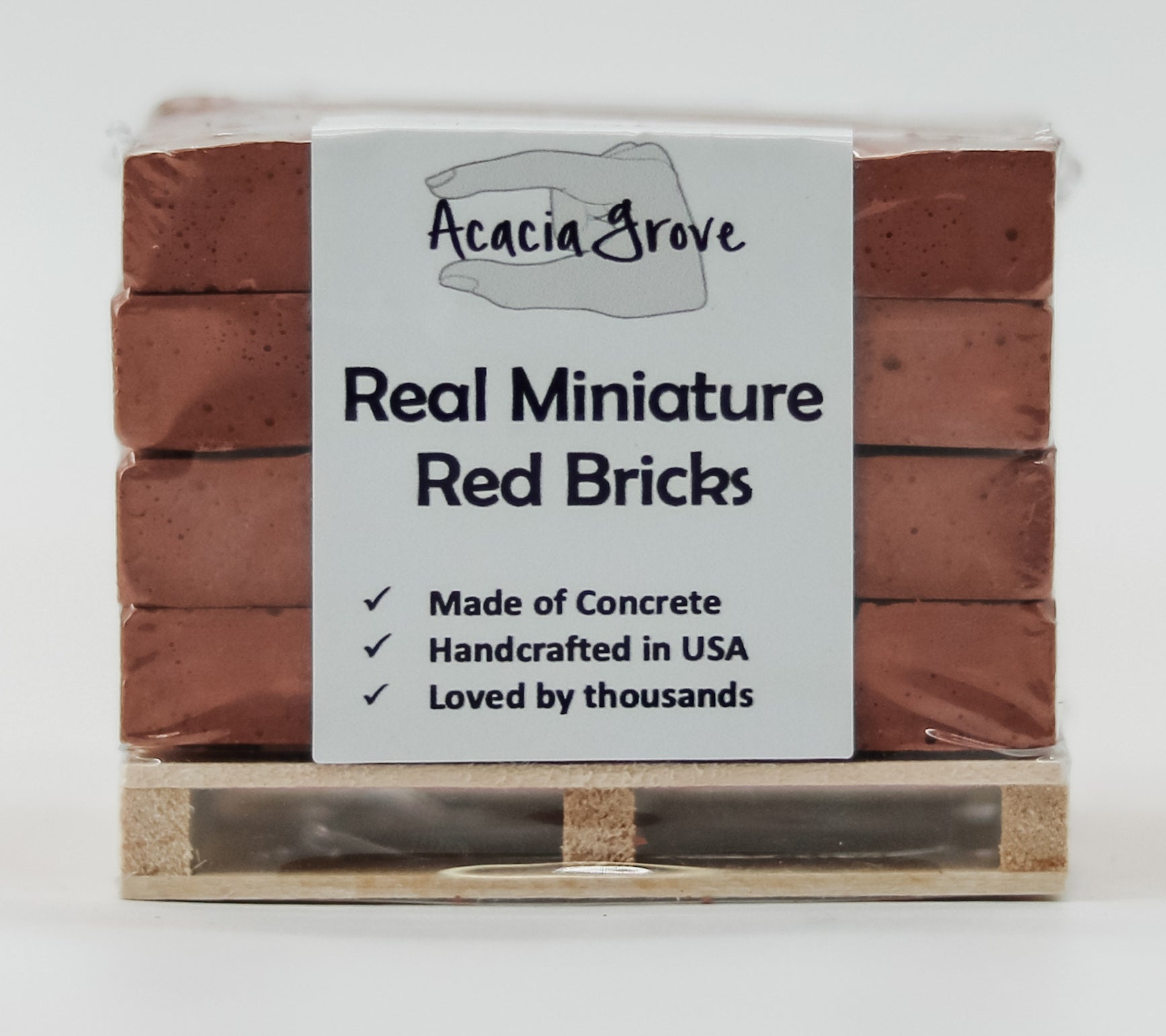 1:6 Scale Mini Cement Red Bricks with Wooden Pallet | Real Concrete