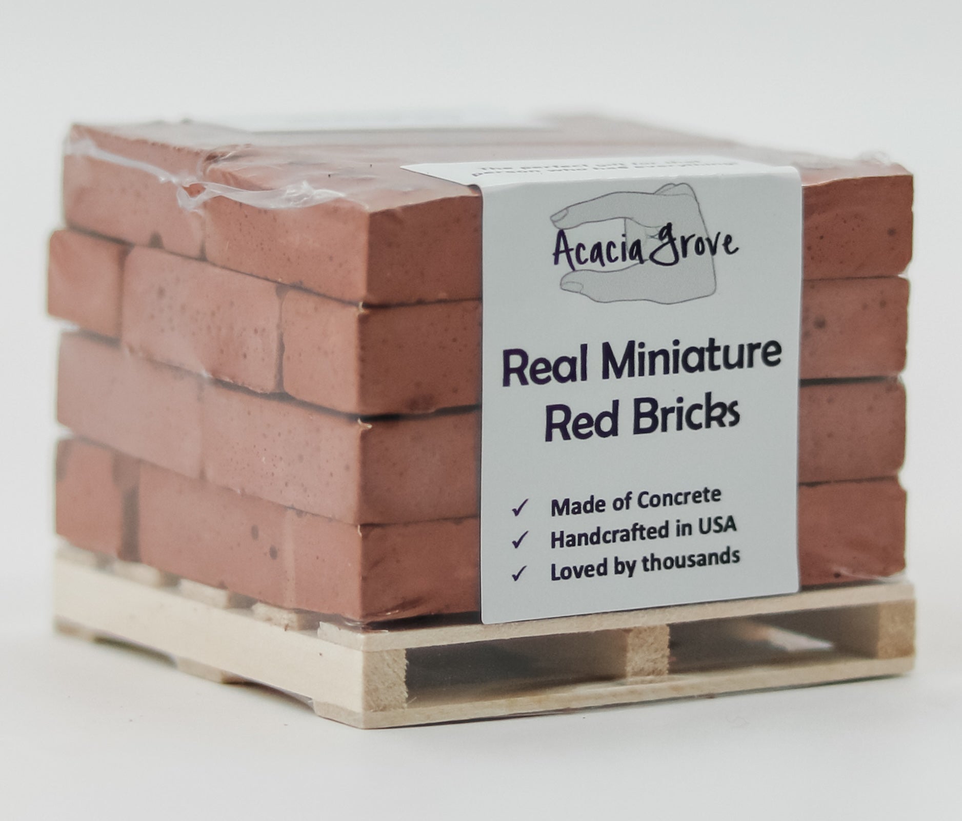 1:6 Scale Mini Cement Red Bricks with Wooden Pallet | Real Concrete