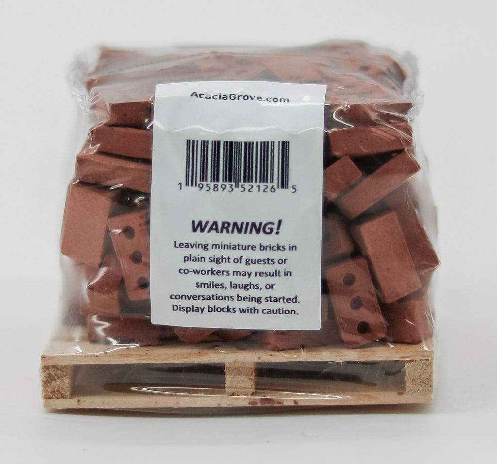 1:12 Scale Mini Cement Red Bricks with Wooden Pallet | Real Concrete | 200 Pack