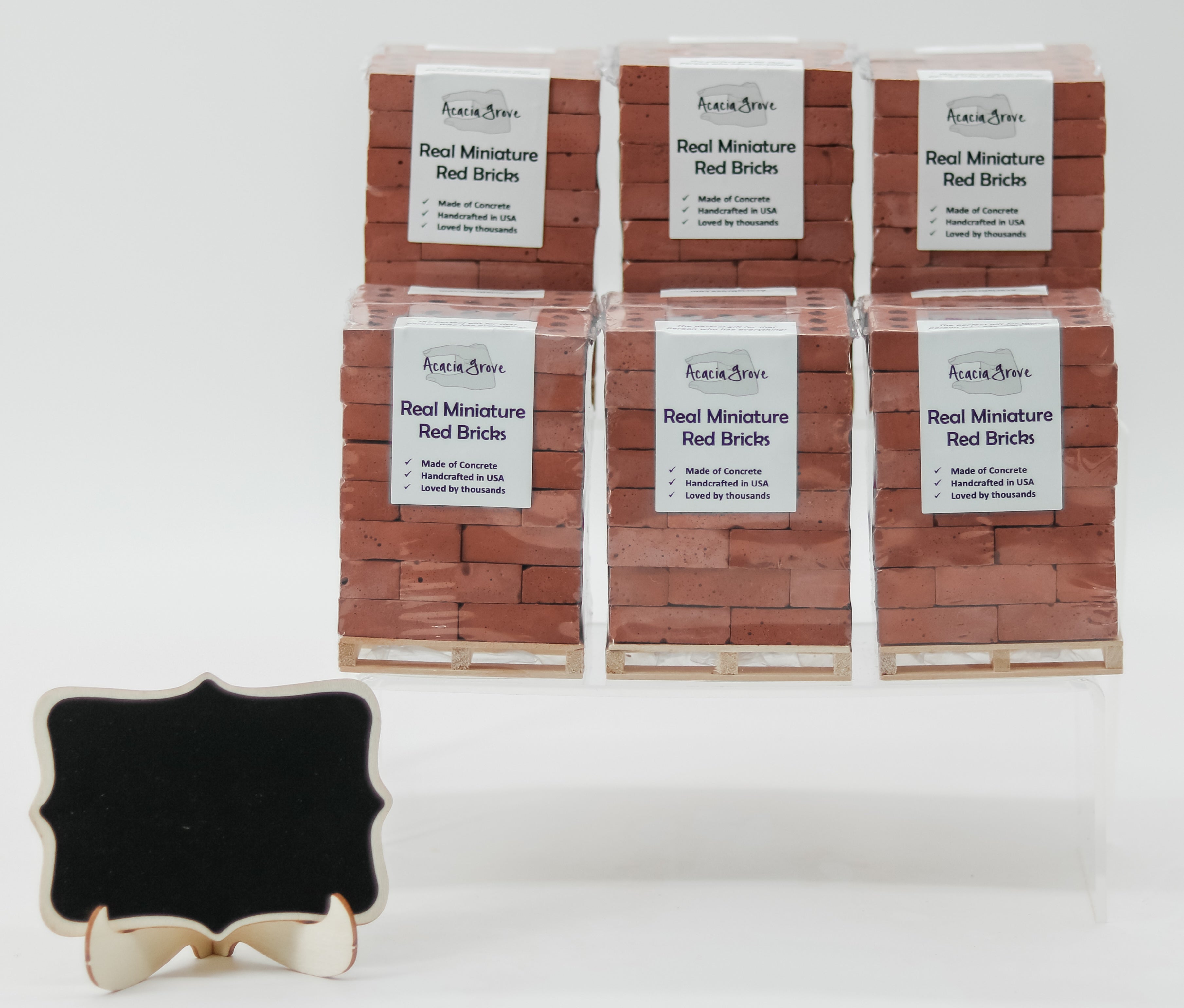 1:6 Scale Mini Cement Red Bricks with Wooden Pallet | Real Concrete
