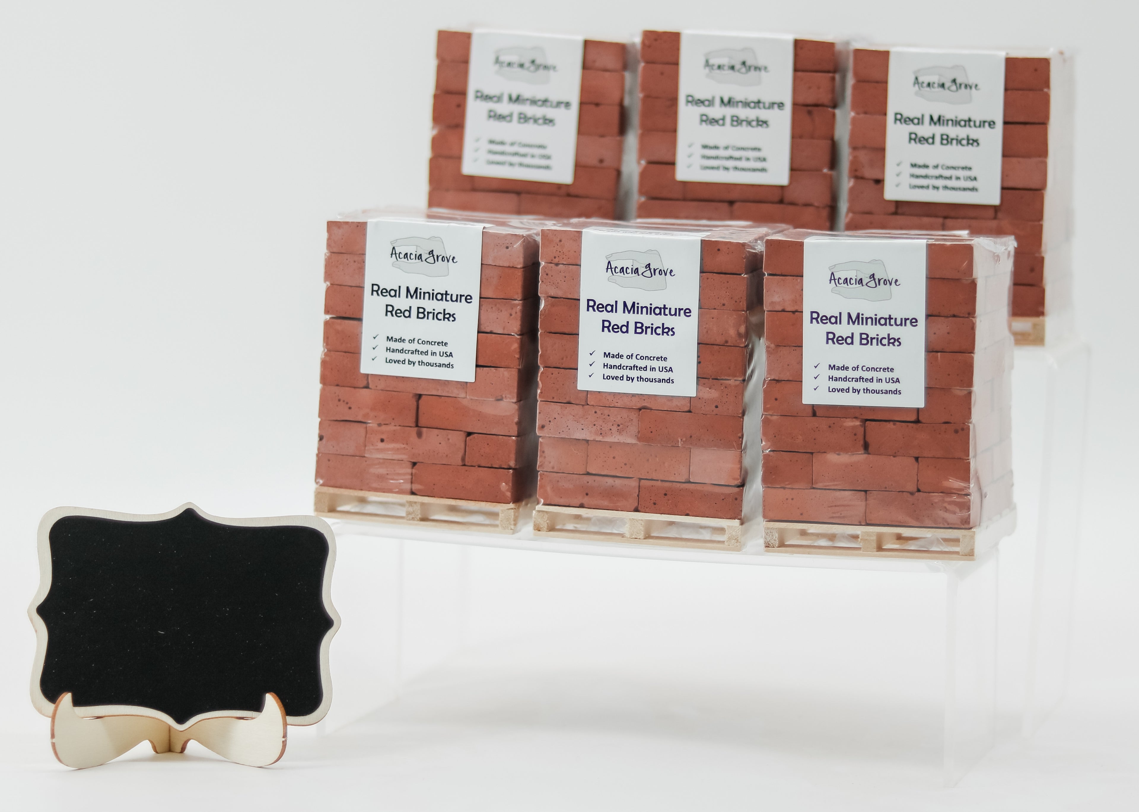 1:6 Scale Mini Cement Red Bricks with Wooden Pallet | Real Concrete