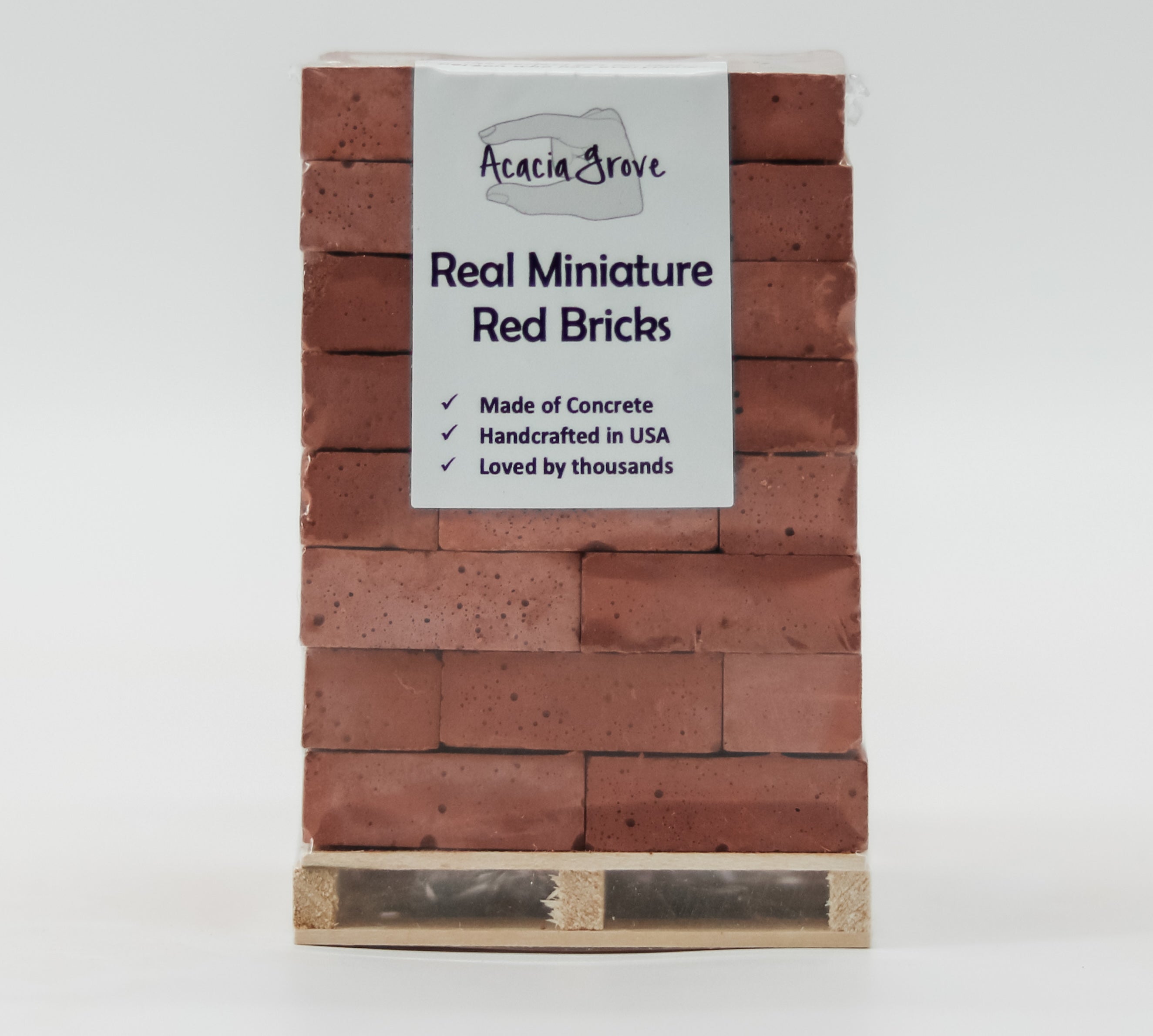 1:6 Scale Mini Cement Red Bricks with Wooden Pallet | Real Concrete