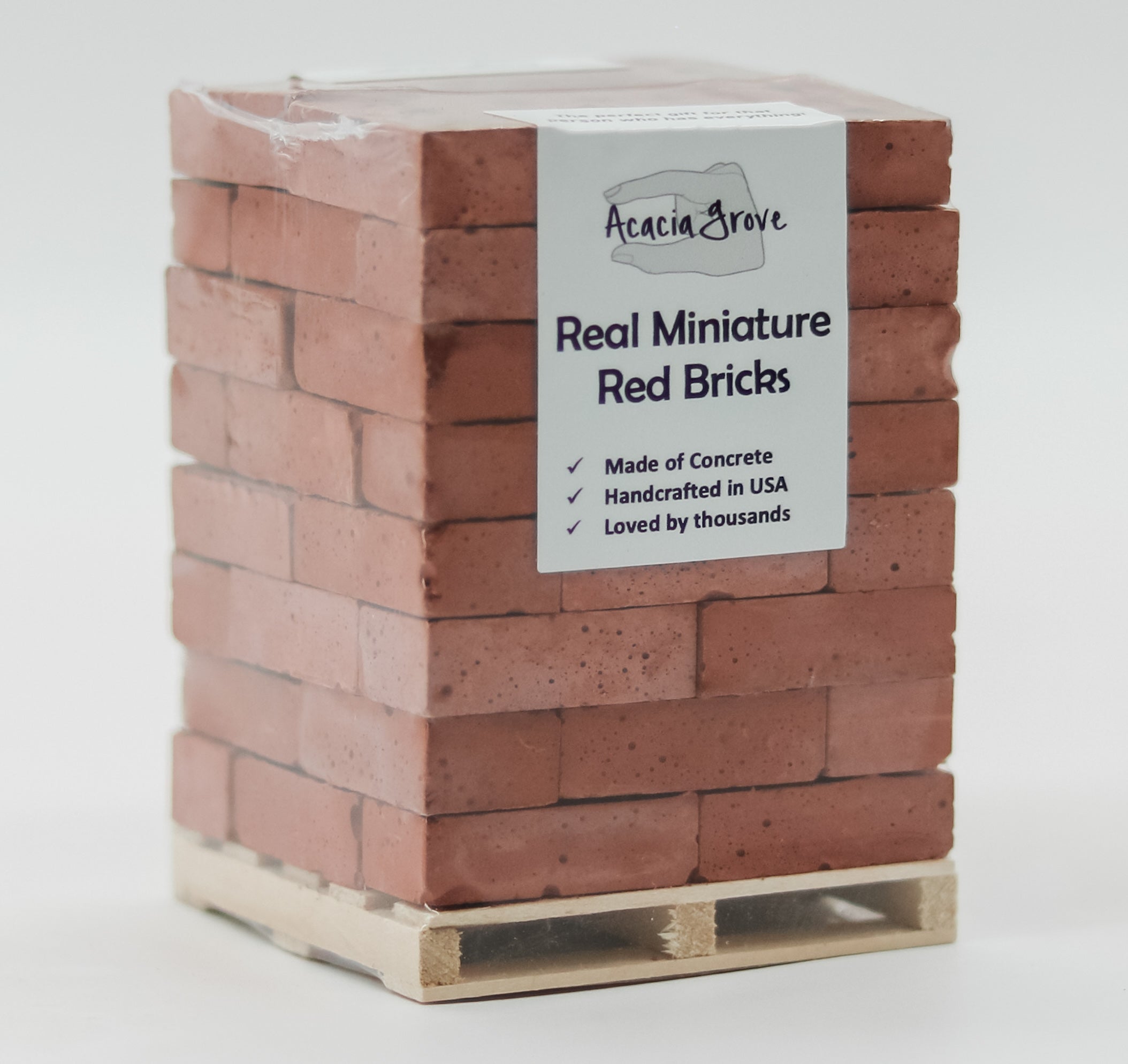 1:6 Scale Mini Cement Red Bricks with Wooden Pallet | Real Concrete