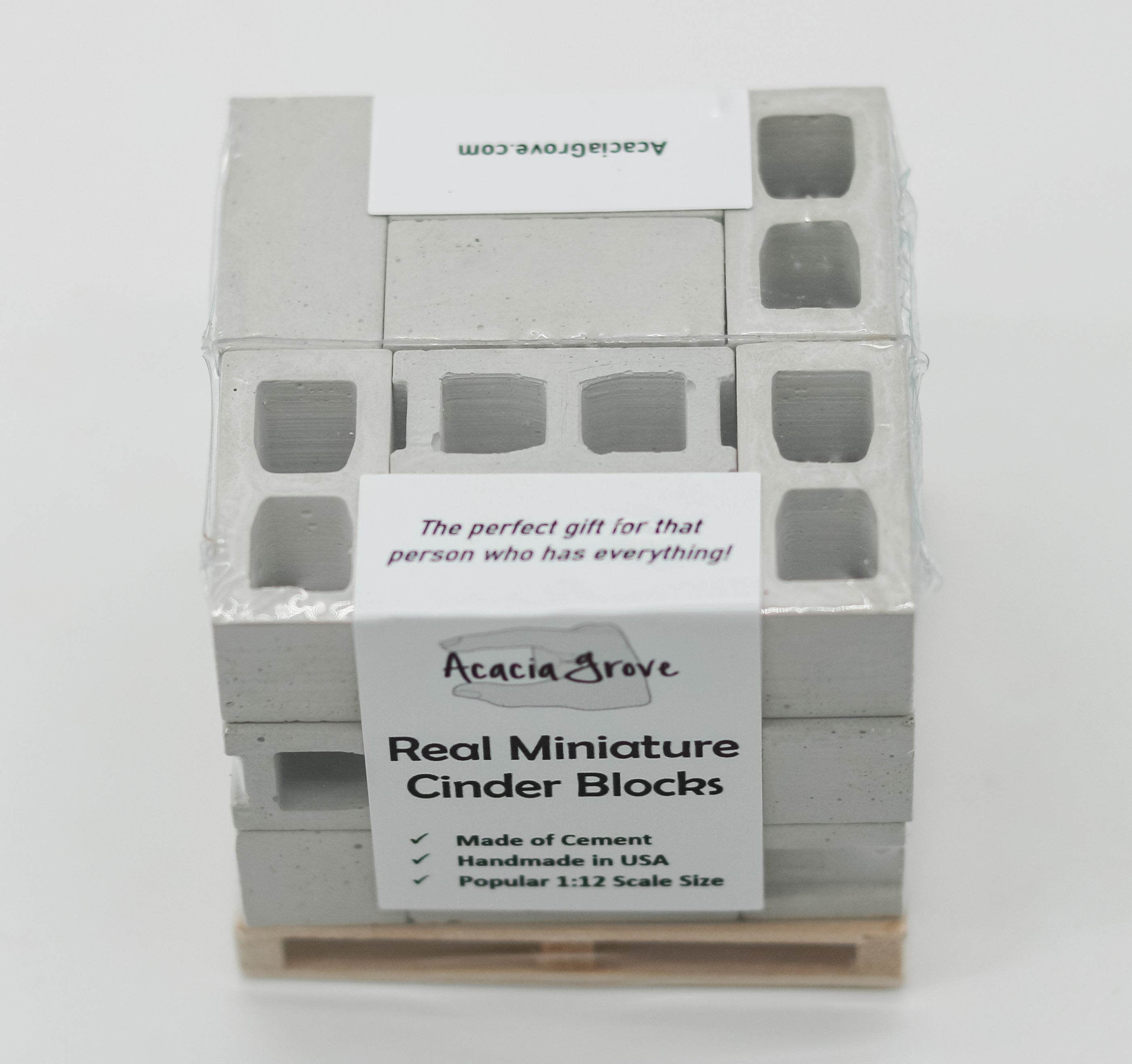 1:12 Scale Mini Cement Cinder Blocks with Wooden Pallet | Real Concrete