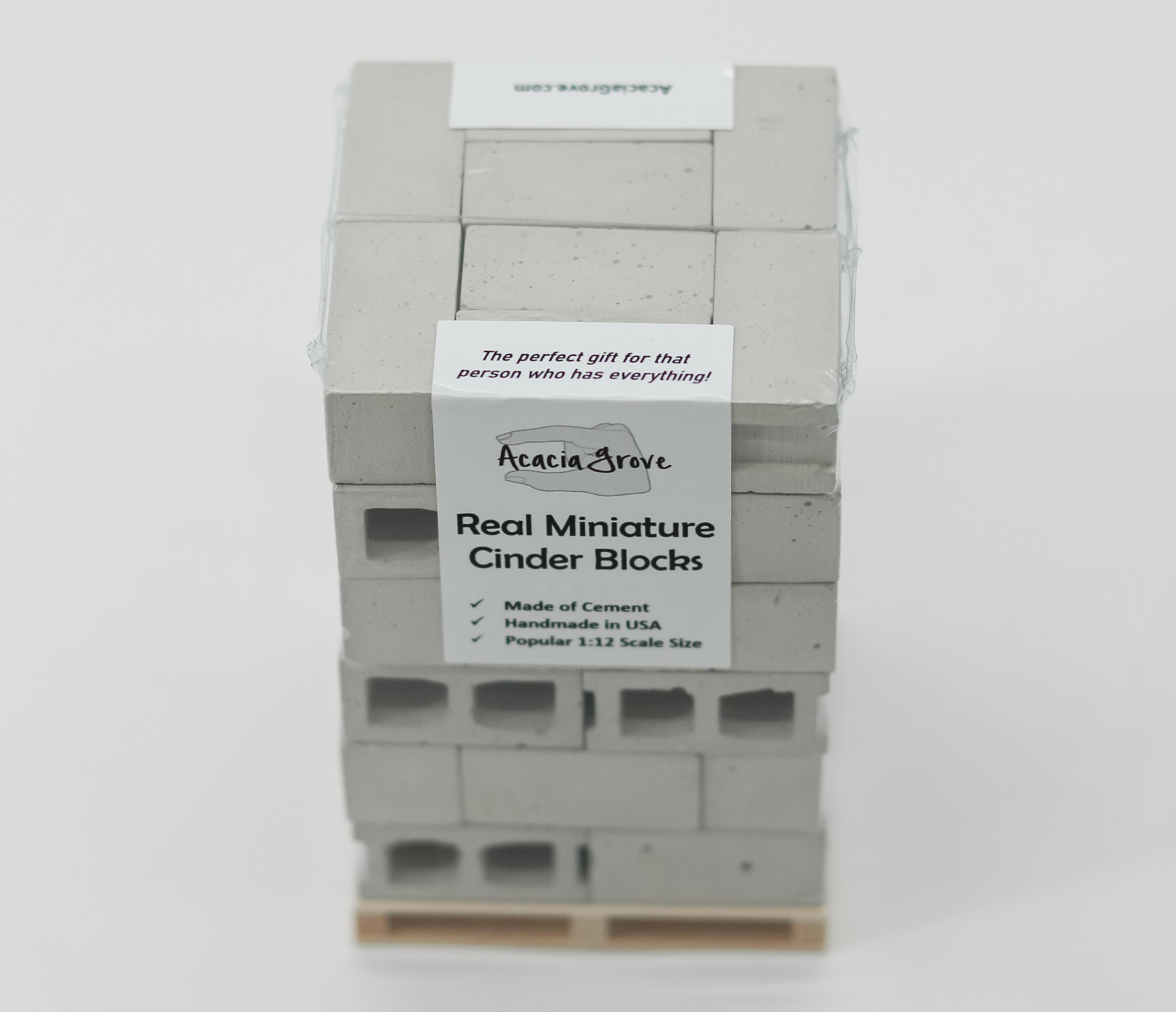 1:12 Scale Mini Cement Cinder Blocks with Wooden Pallet | Real Concrete