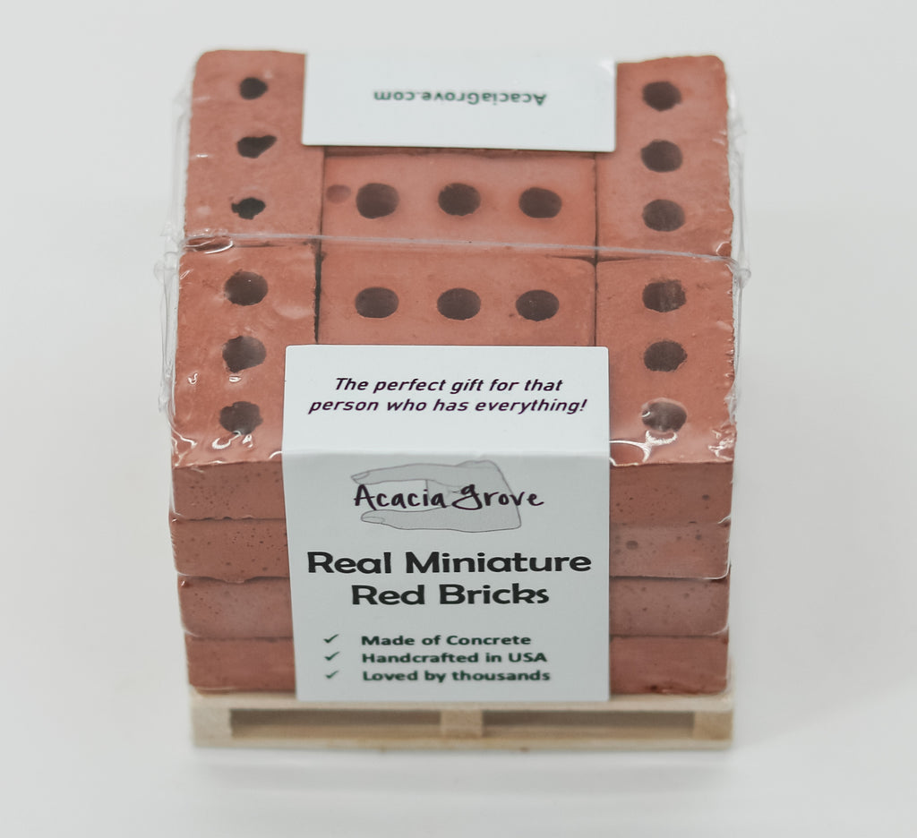 1:6 Scale Mini Cement Red Bricks with Wooden Pallet | Real Concrete