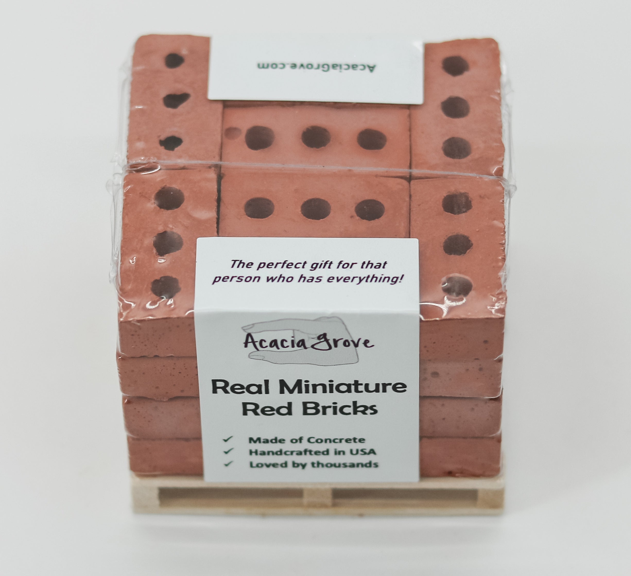 1:6 Scale Mini Cement Red Bricks with Wooden Pallet | Real Concrete