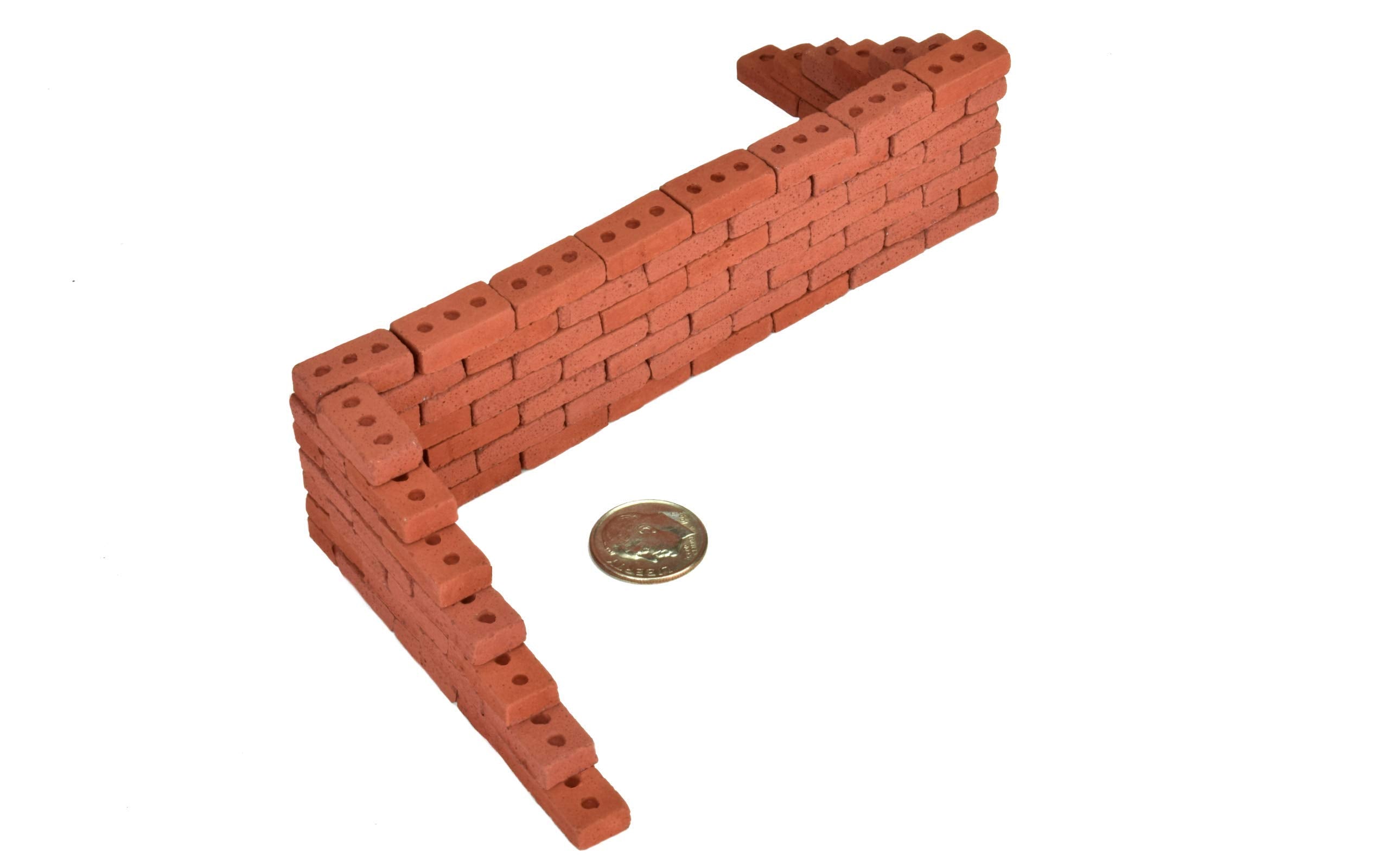 Mini Cement Red Bricks with Pallet – 100 Pack, 1:12 Scale Real Concrete Bricks for Diorama, Dollhouse & Model Building