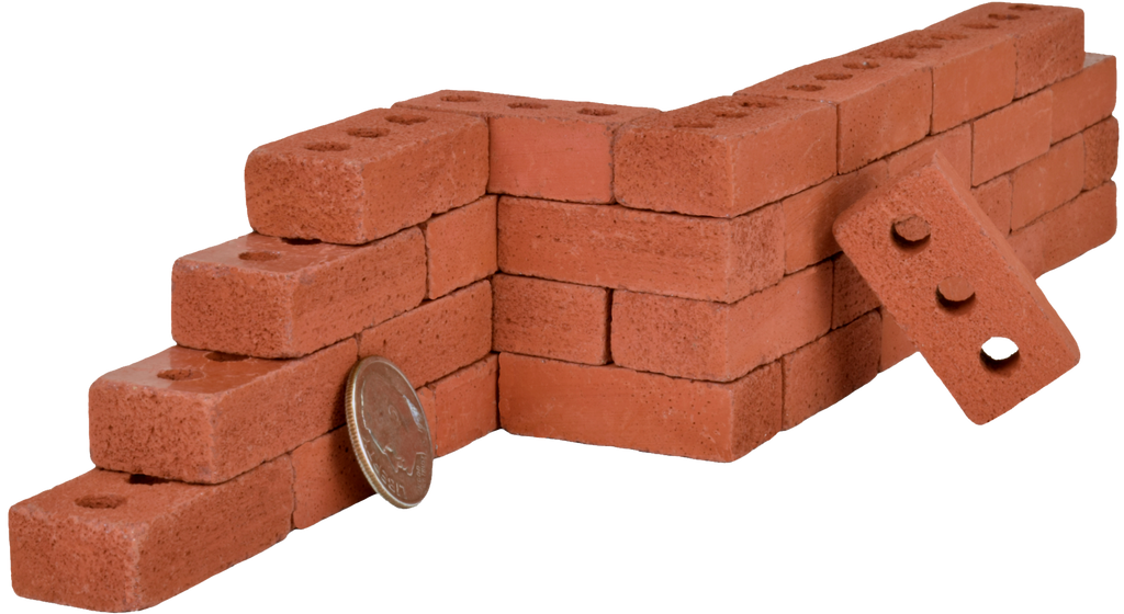 1:6 Scale Mini Cement Red Bricks with Wooden Pallet | Real Concrete